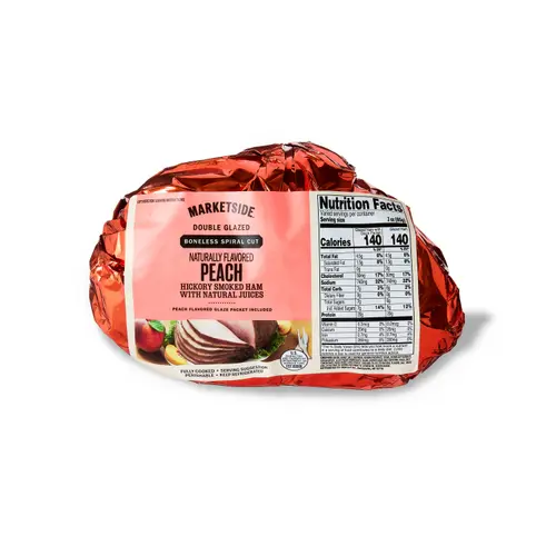 Marketside Boneless Spiral-Cut Peach Glazed Hickory Smoked Ham, 2-4.8 lbs