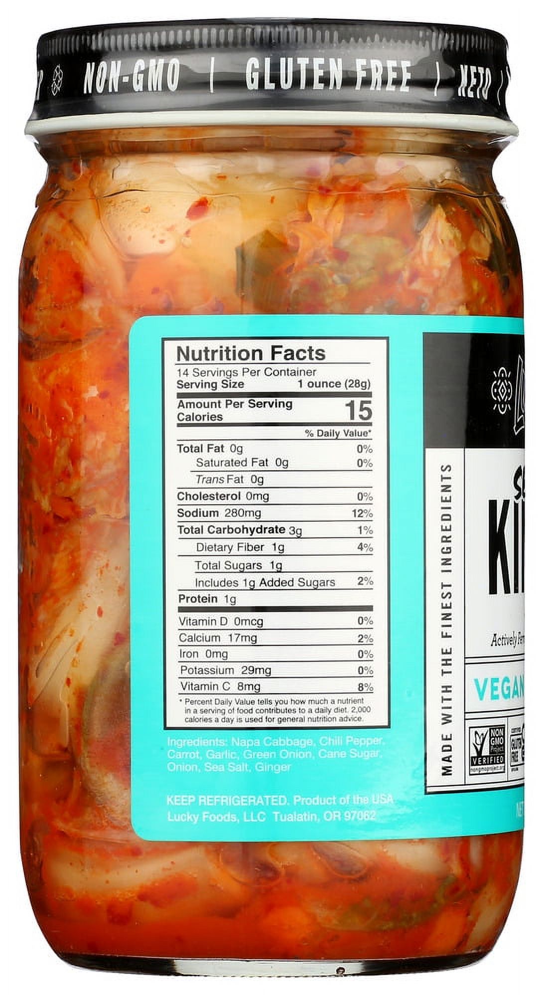 Lucky Seoul Vegan Kimchi, 14 oz Jar thumbnail 2
