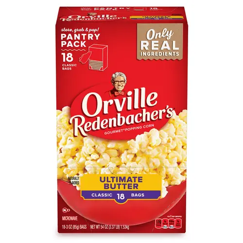 Orville Redenbacherâ€™s Ultimate Butter Popcorn, Microwave Popcorn, 18 Count