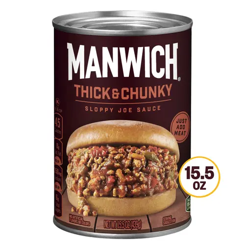 Manwich Sloppy Joe Sauce, Thick and Chunky, Canned Sauce, 15.5 oz.