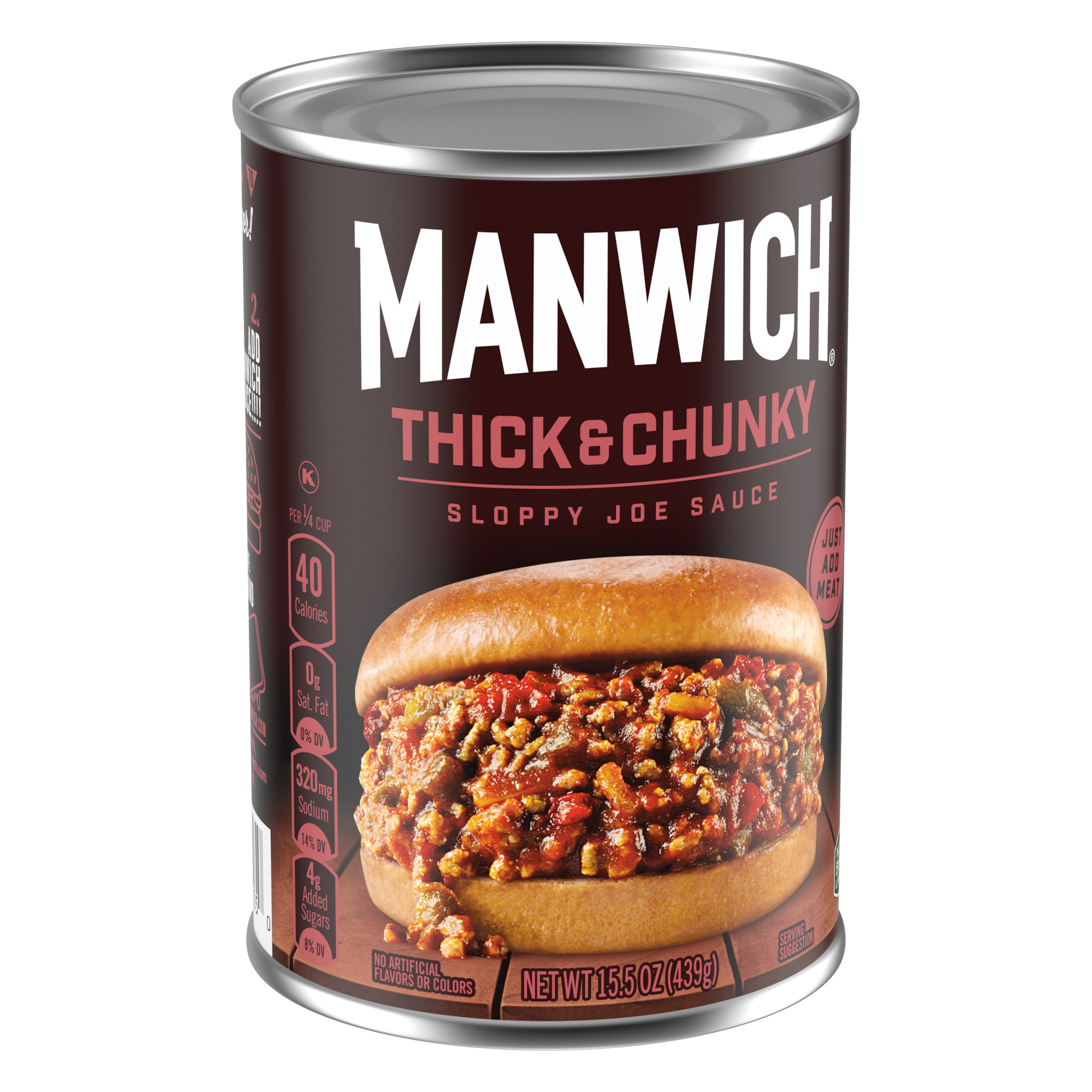 Manwich Sloppy Joe Sauce, Thick and Chunky, Canned Sauce, 15.5 oz. thumbnail 2