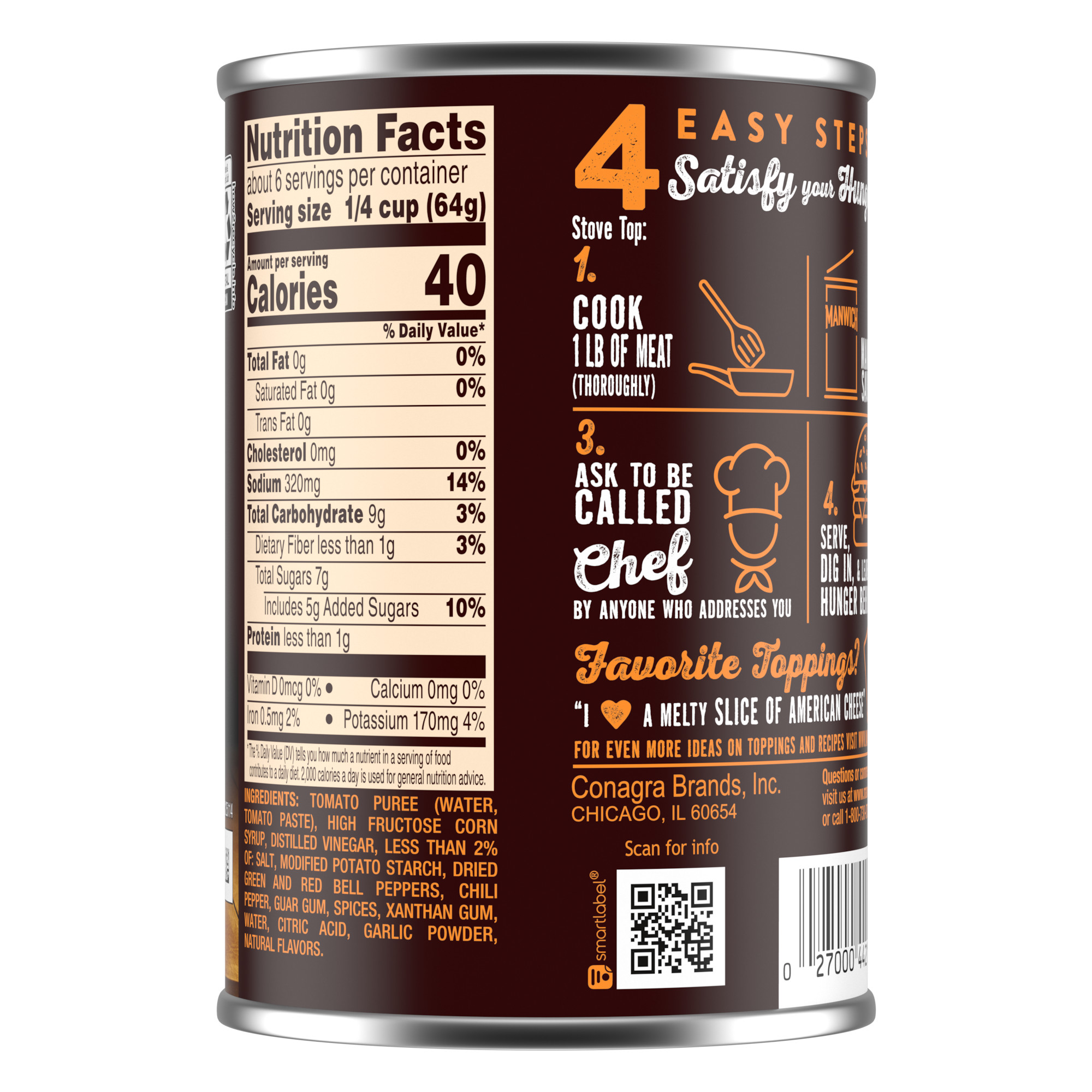 Manwich Original Sloppy Joe Sauce, Canned Sauce, 15 oz thumbnail 3