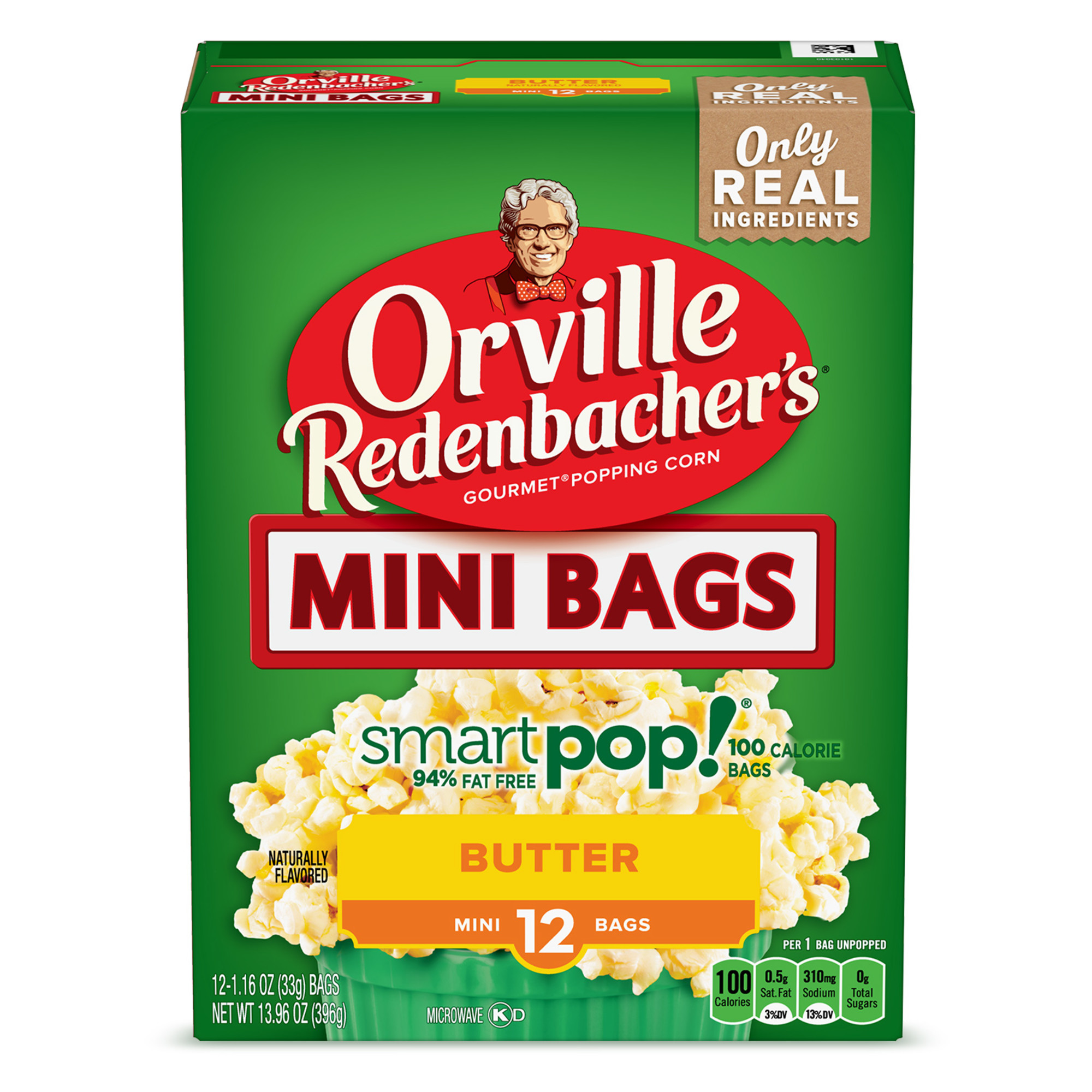 Orville Redenbacherâ€™s Smart Pop! Butter Popcorn Mini Bags, Microwave Popcorn,12 Count (Pack of 6)