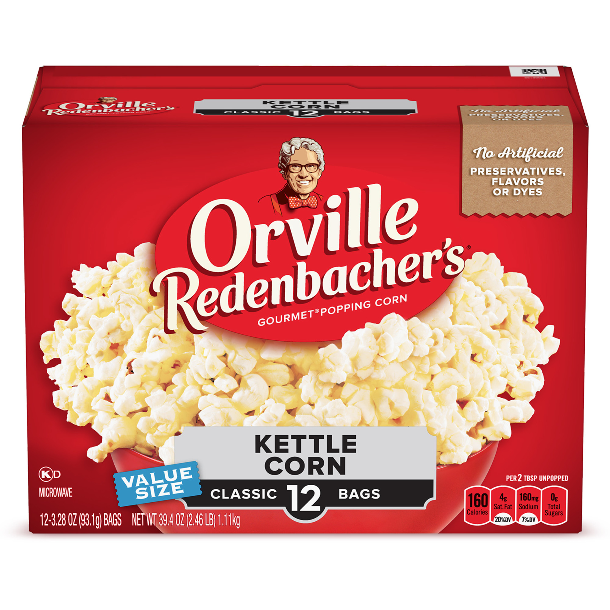 Orville Redenbacherâ€™s Kettle Corn Popcorn, Microwave Popcorn, 12 Count