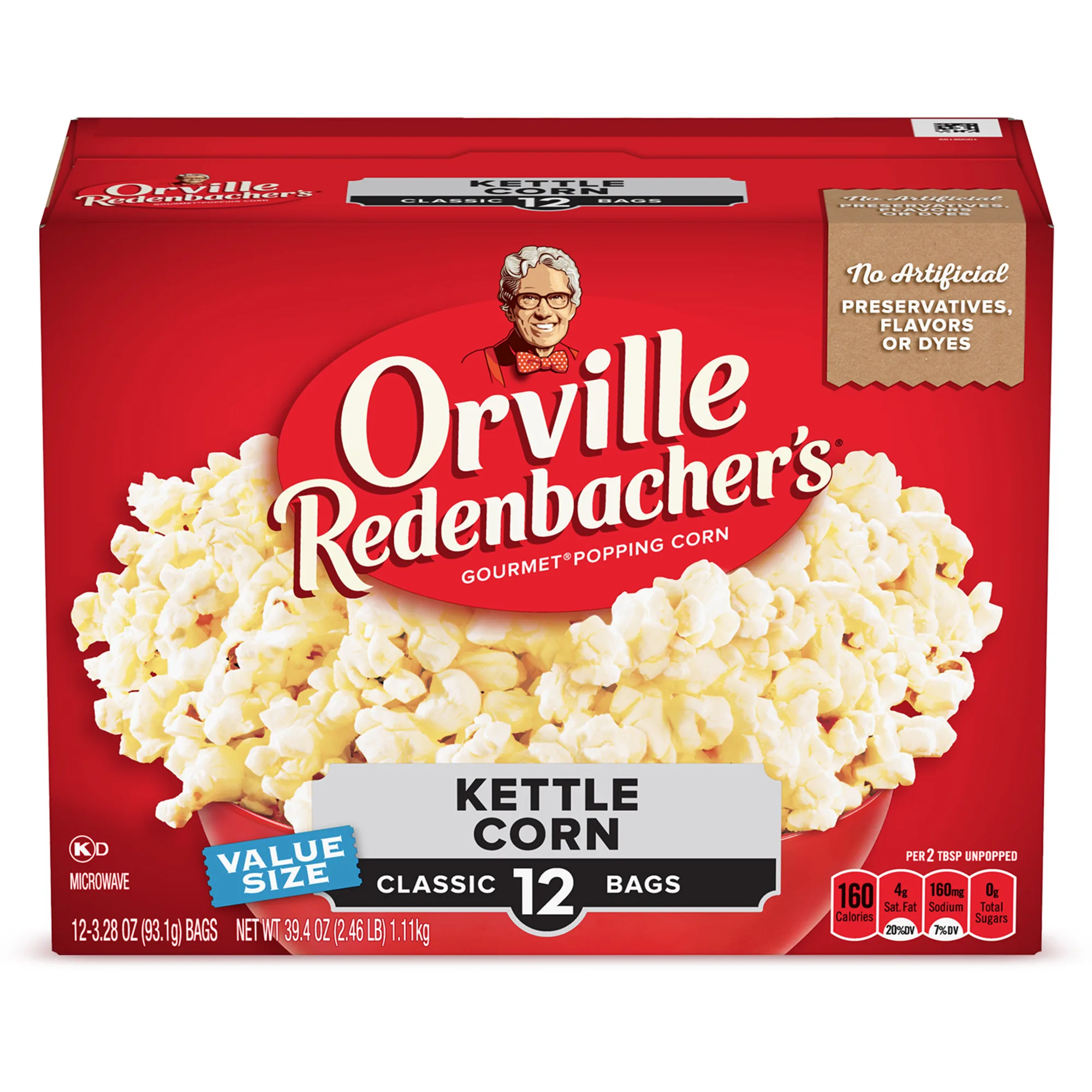 Orville Redenbacherâ€™s Kettle Corn Popcorn, Microwave Popcorn, 12 Count