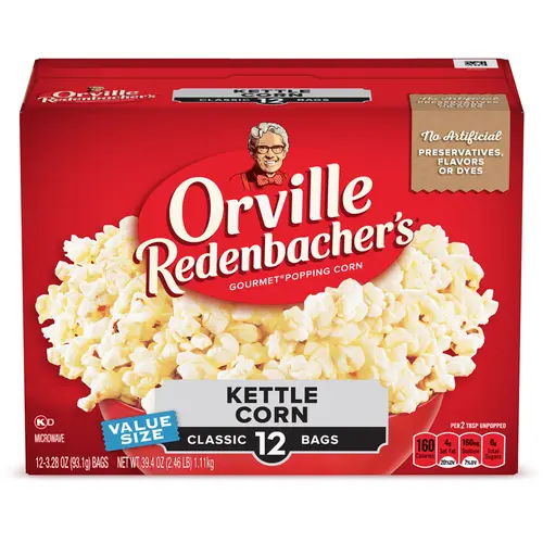 Orville Redenbacherâ€™s Kettle Corn Popcorn, Microwave Popcorn, 12 Count
