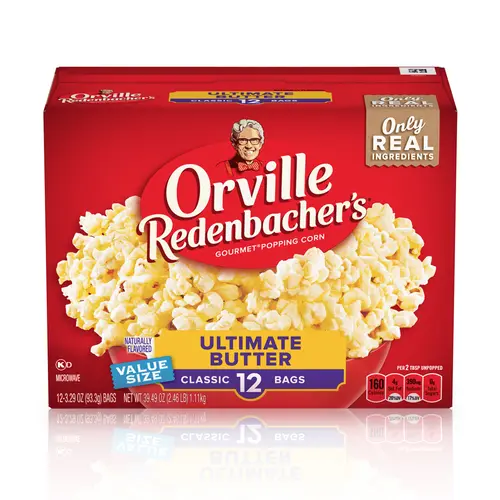 Orville Redenbacherâ€™s Ultimate Butter Popcorn, Microwave Popcorn, 12 Count