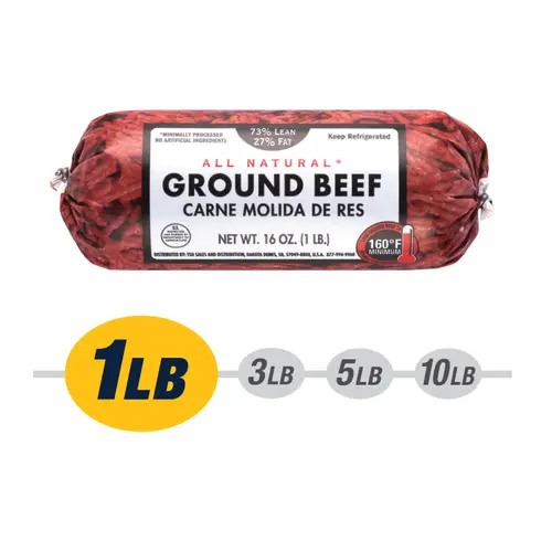 73% Lean / 27% Fat Ground Beef, 1 lb Roll, Fresh, All Natural*