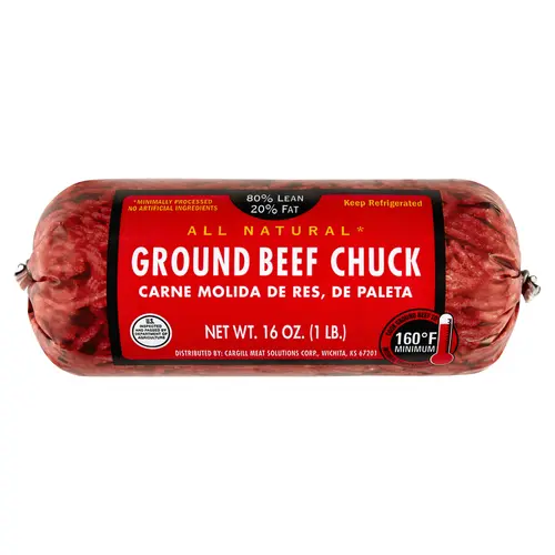 80% Lean / 20% Fat Ground Beef Chuck, 1 lb Roll, Fresh, All Natural* thumbnail 2