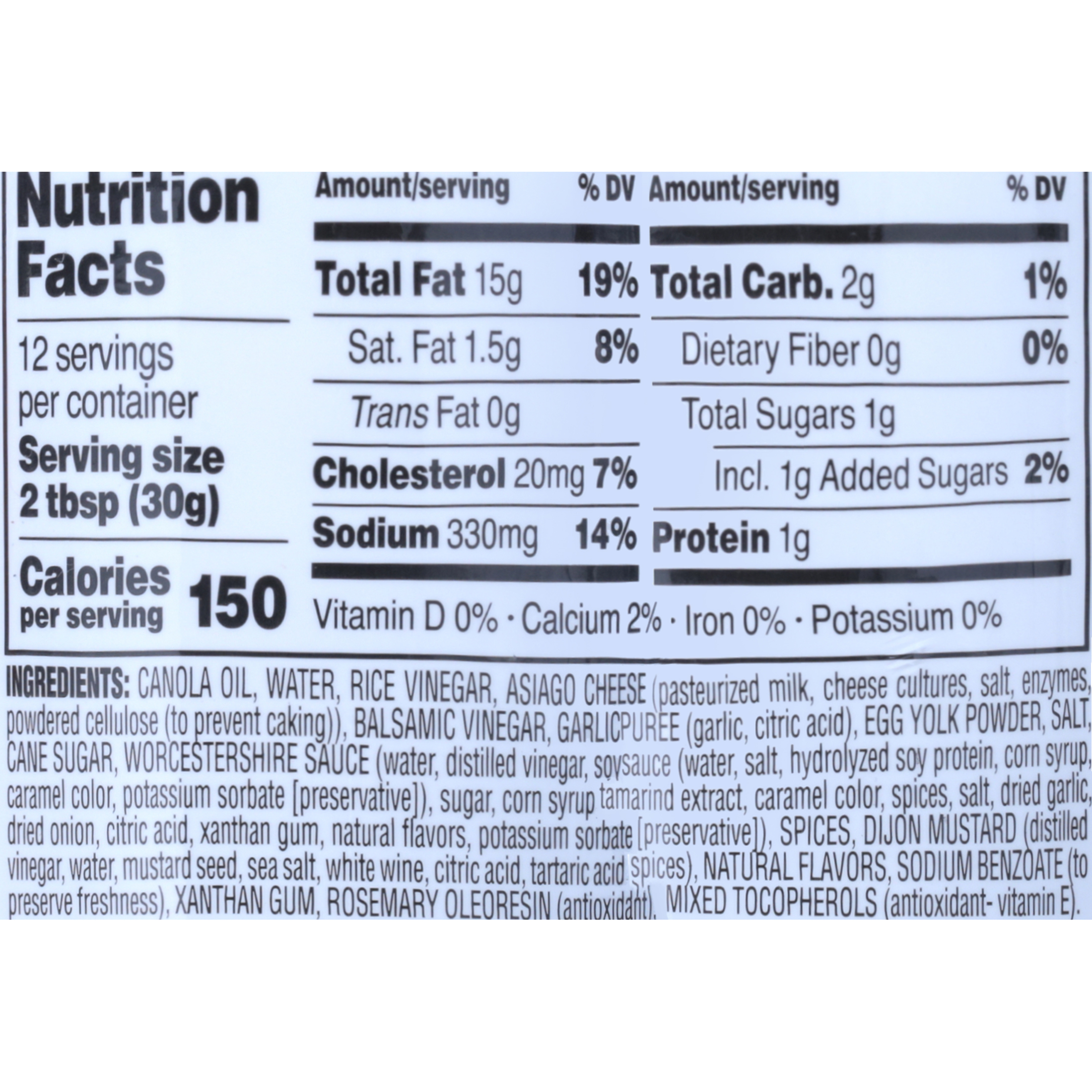 Briannas Home Style, Asiago Caesar Dressing, 12 fl oz (355 ml) thumbnail 3