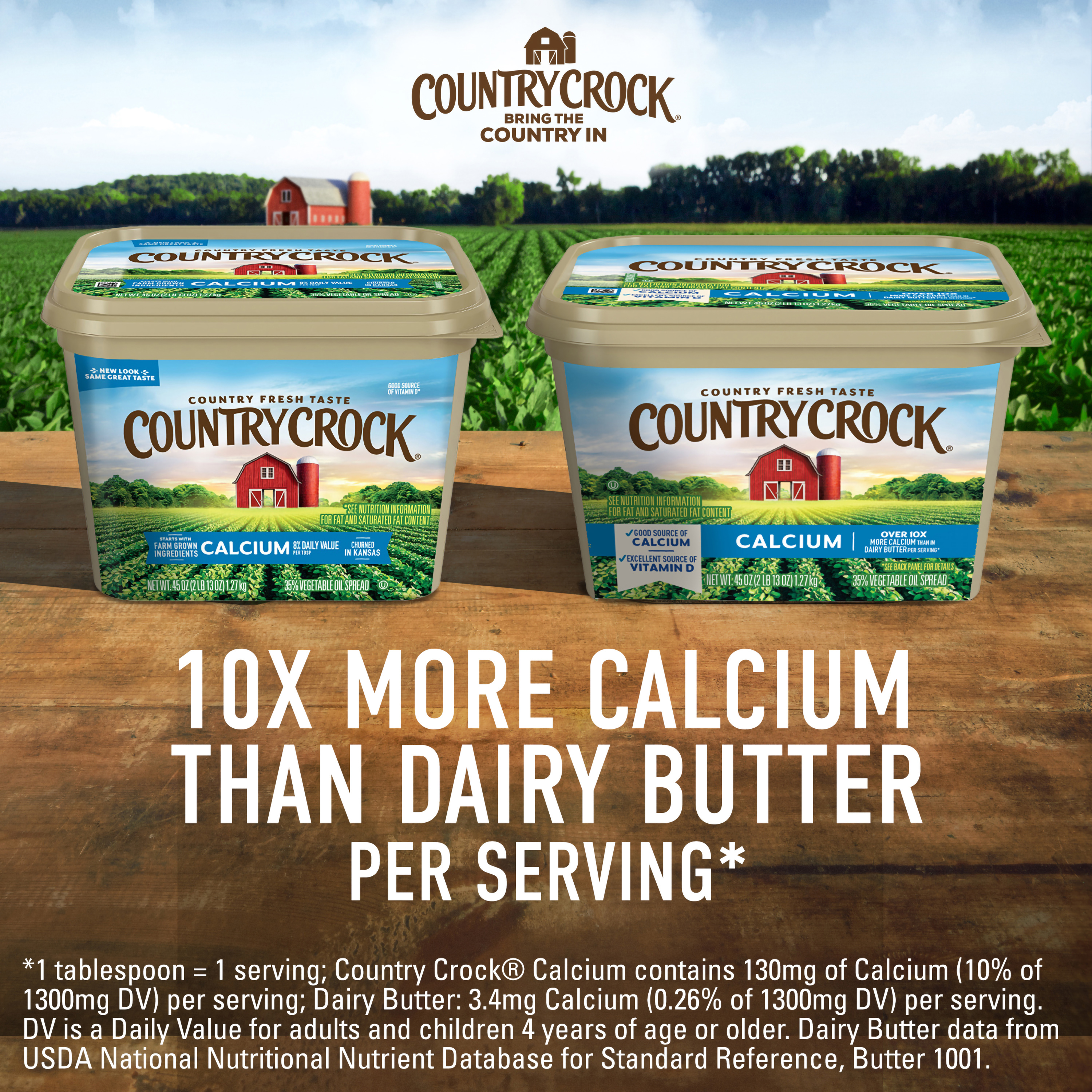Country Crock Calcium Buttery Spread, 45 oz Tub (Refrigerated) thumbnail 2