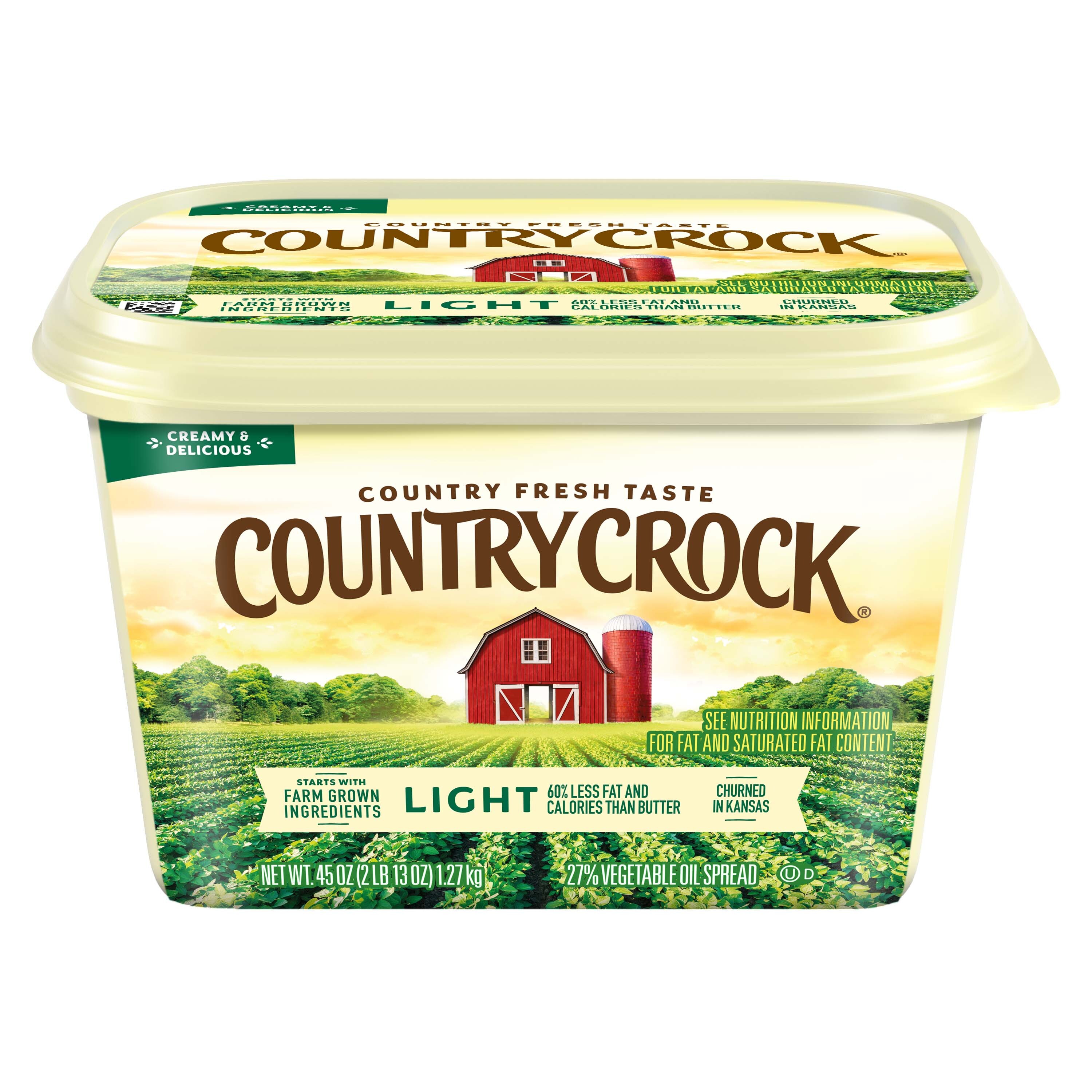 Country Crock Light Vegetable Oil Spread, 45 oz Tub (Refrigerated)