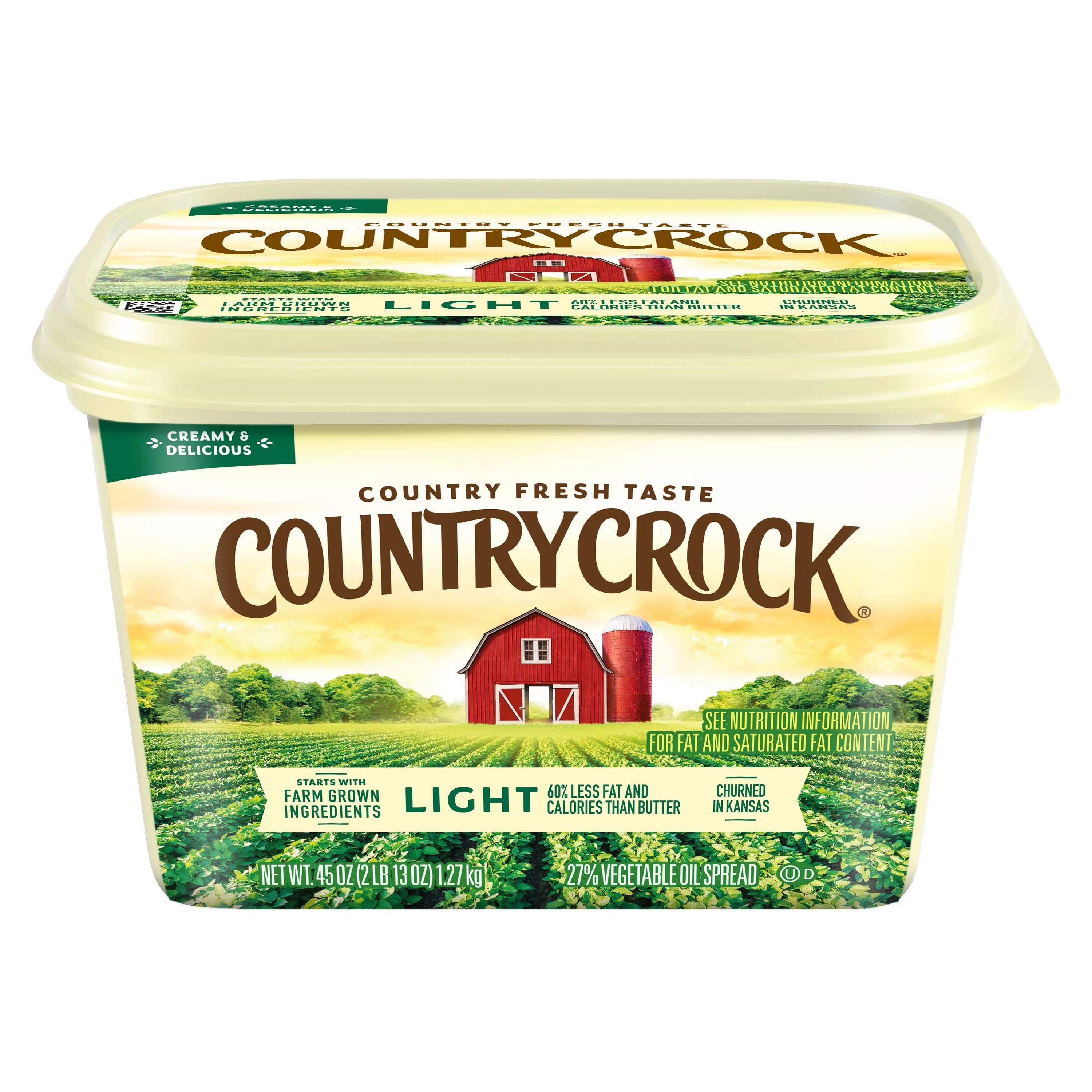 Country Crock Light Vegetable Oil Spread, 45 oz Tub (Refrigerated)