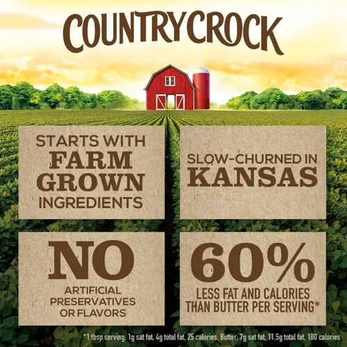 Country Crock Light Vegetable Oil Spread, 45 oz Tub (Refrigerated) thumbnail 3