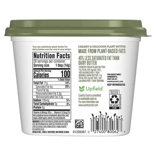 Country Crock Plant Butter with Olive Oil, 14 oz Tub (Refrigerated) thumbnail 2