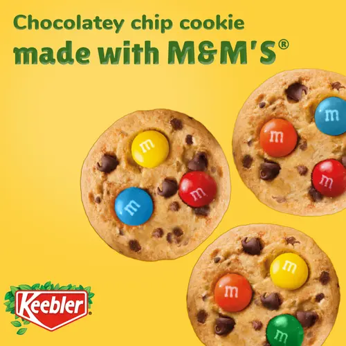 Keebler Chips Deluxe Minis Made with M&Mâ€™s, Chocolate Chip Cookies, 1 oz Pouches, 10 Count thumbnail 2