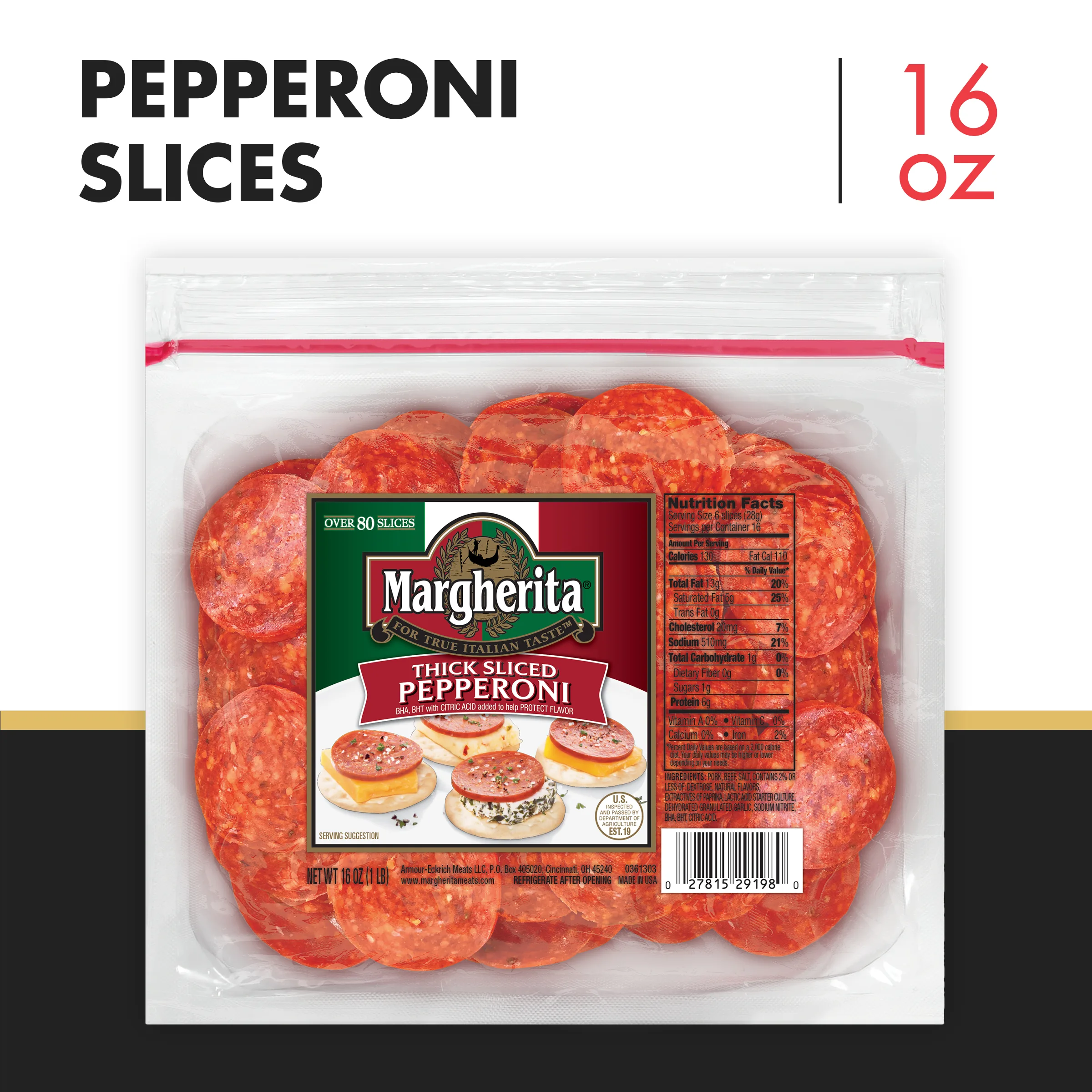 Margherita Pepperoni Slices, 16 oz