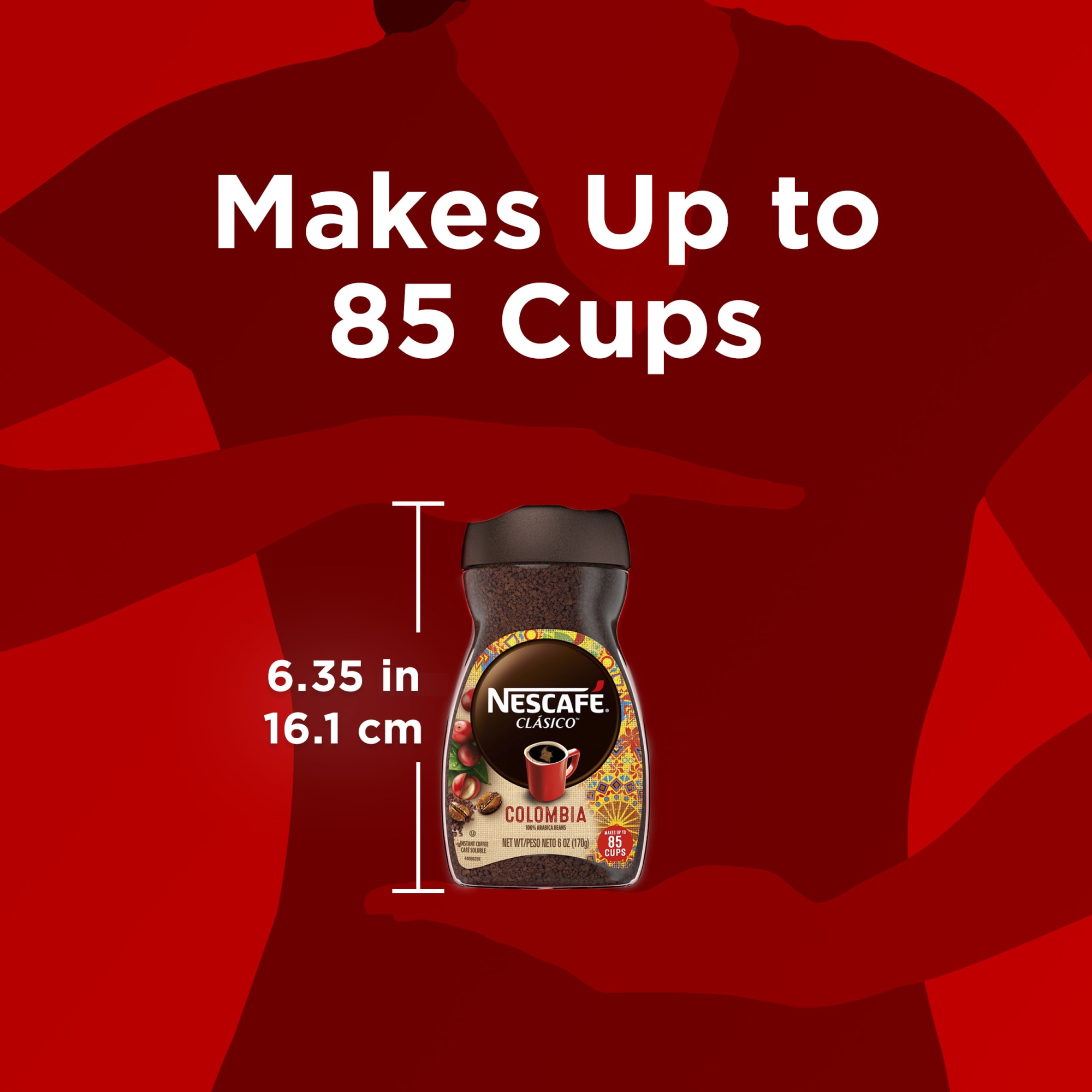 Nescafe Clasico Colombia Medium Roast Instant Coffee, 6 oz thumbnail 4