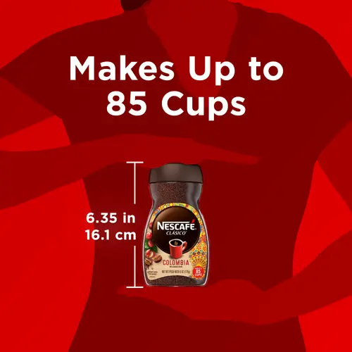 Nescafe Clasico Colombia Medium Roast Instant Coffee, 6 oz thumbnail 4
