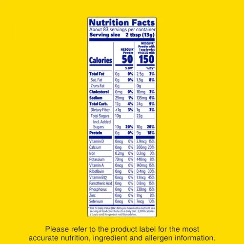 Nestle Nesquik Chocolate Flavor Powder Stir In Drink Mix Canister, 38 oz Canister, 83 Servings thumbnail 3