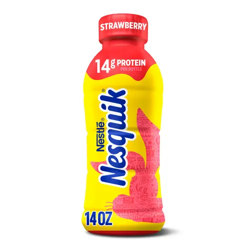 Nesquik Strawberry Milk, Ready to Drink Low-fat Milk, 14 fl o 14 fl oz