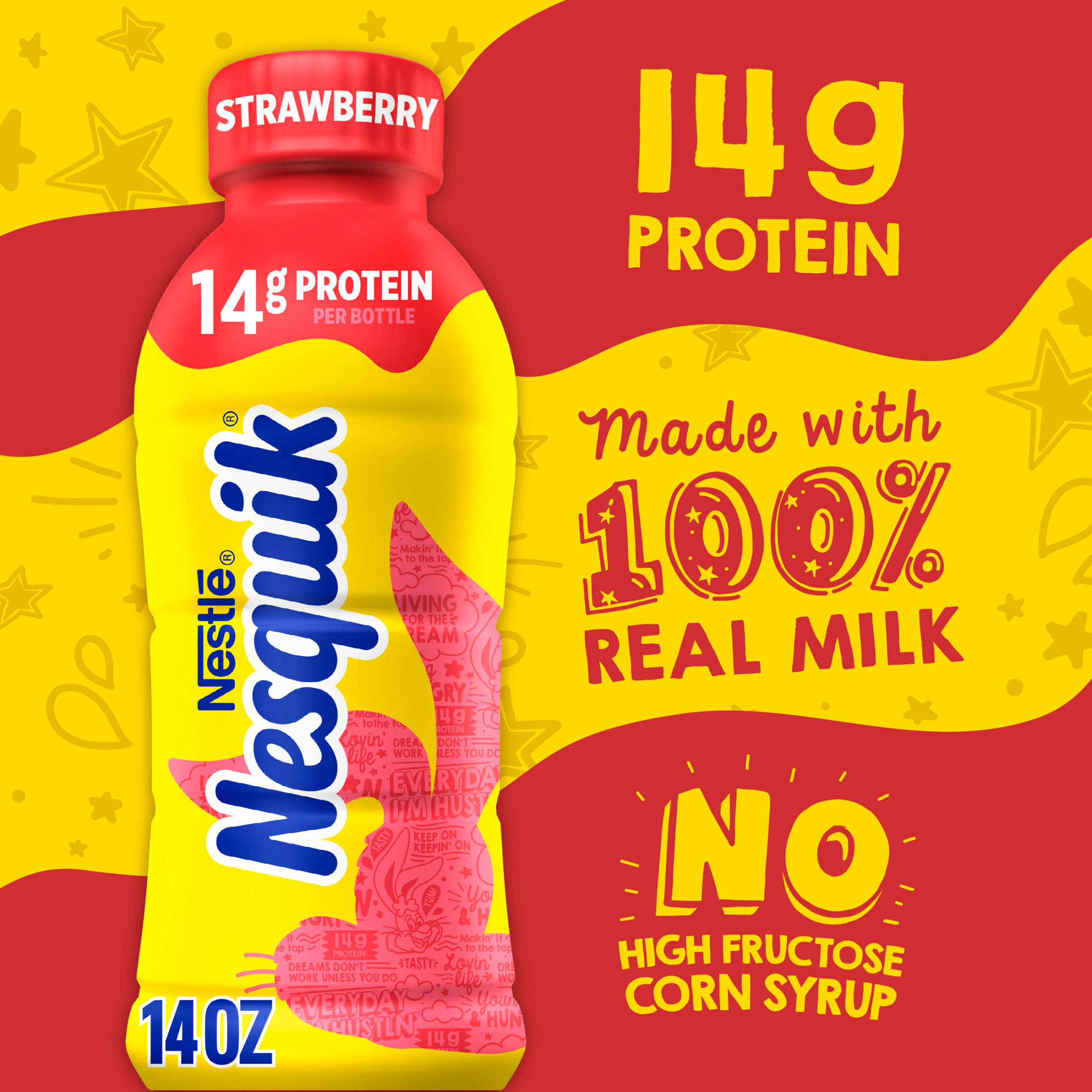 Nesquik Strawberry Milk, Ready to Drink Low-fat Milk, 14 fl o 14 fl oz thumbnail 4