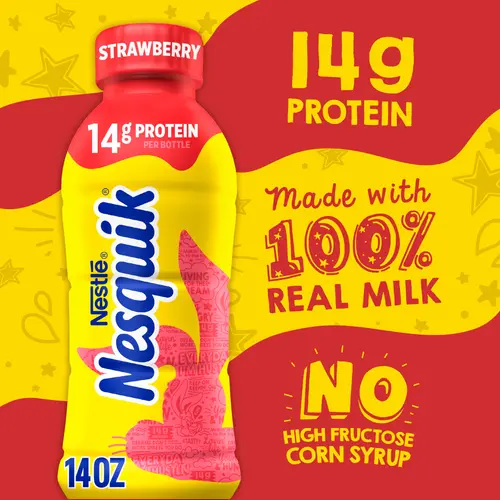 Nesquik Strawberry Milk, Ready to Drink Low-fat Milk, 14 fl o 14 fl oz thumbnail 4
