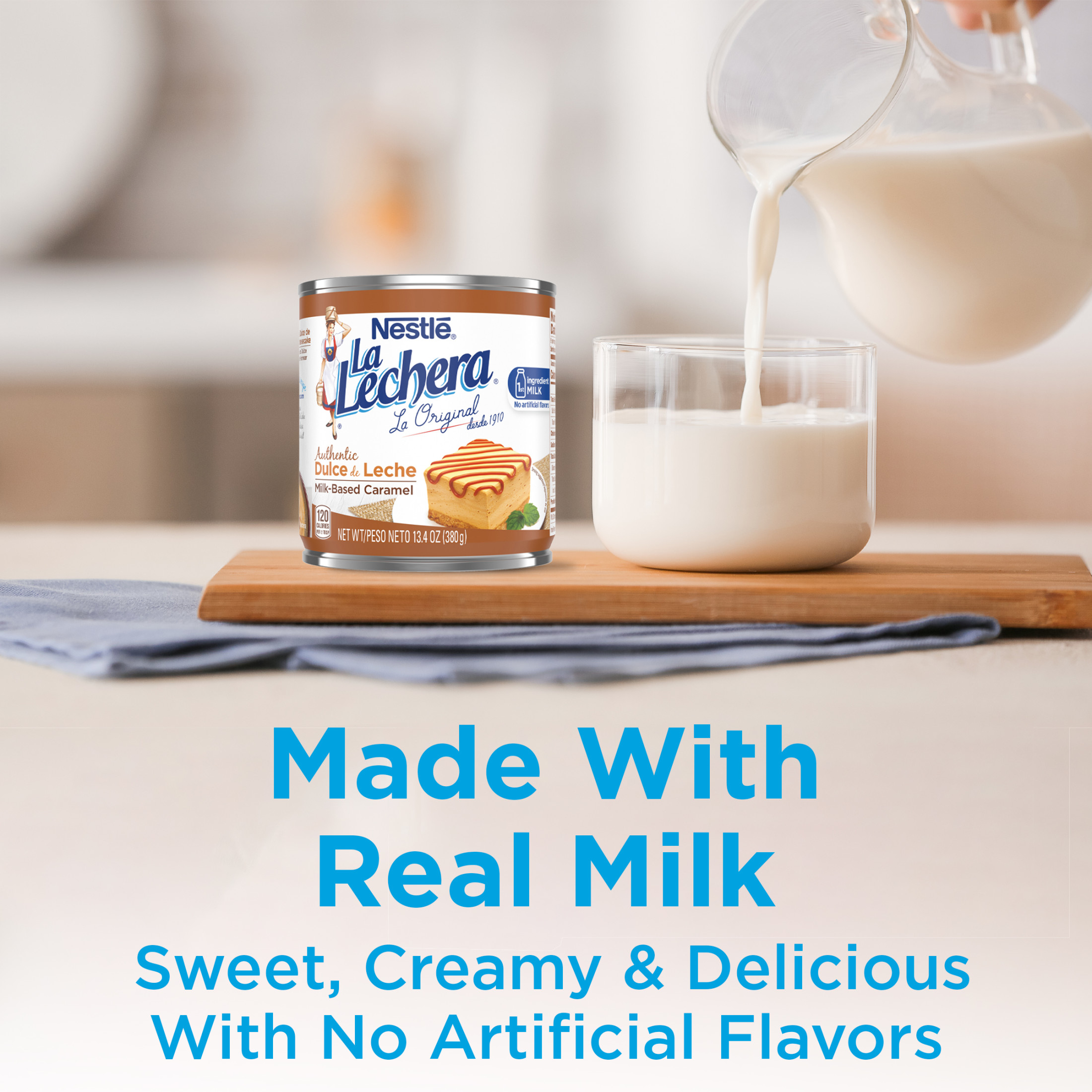 Nestle La Lechera Dulce de Leche Milk-Based Liquid Caramel, 13.4 oz Can thumbnail 3