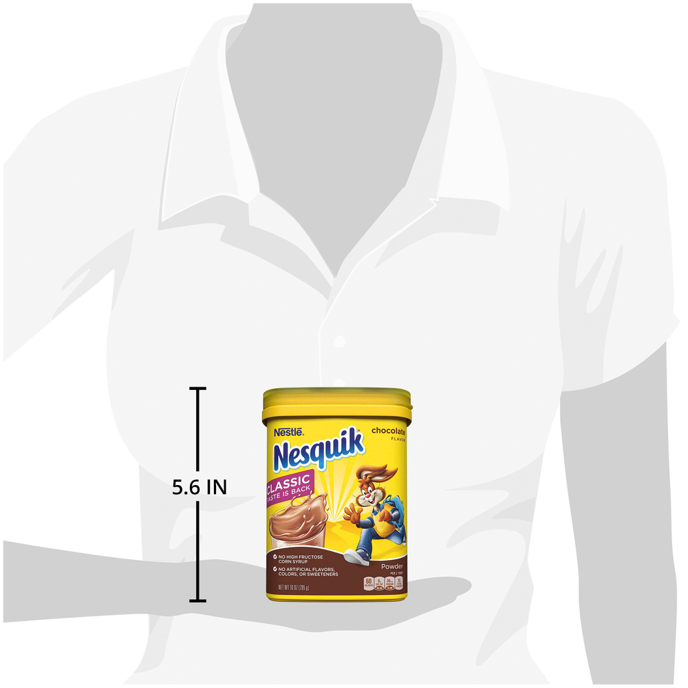 Nestle Nesquik Chocolate Flavor Powder Drink Mix, 10 oz, Can thumbnail 4
