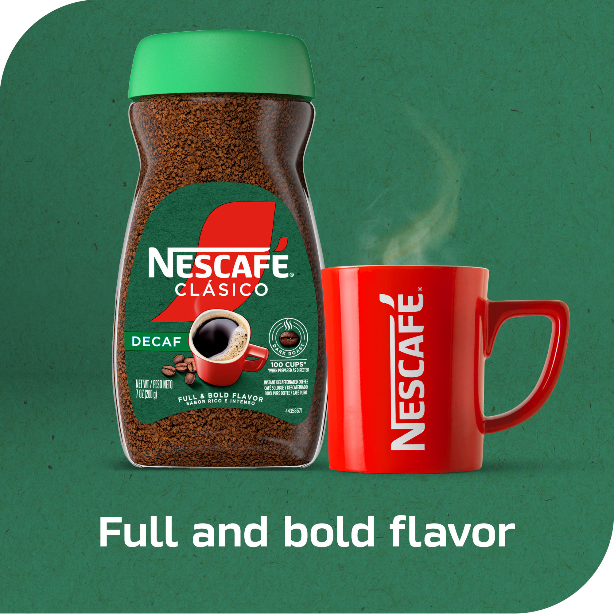 NESCAFÃ‰ CLÃSICO Decaf Dark Roast Coffee, Instant Coffee, 7 oz, 1 Jar thumbnail 3