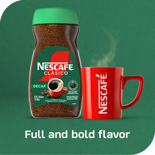 NESCAFÃ‰ CLÃSICO Decaf Dark Roast Coffee, Instant Coffee, 7 oz, 1 Jar thumbnail 3
