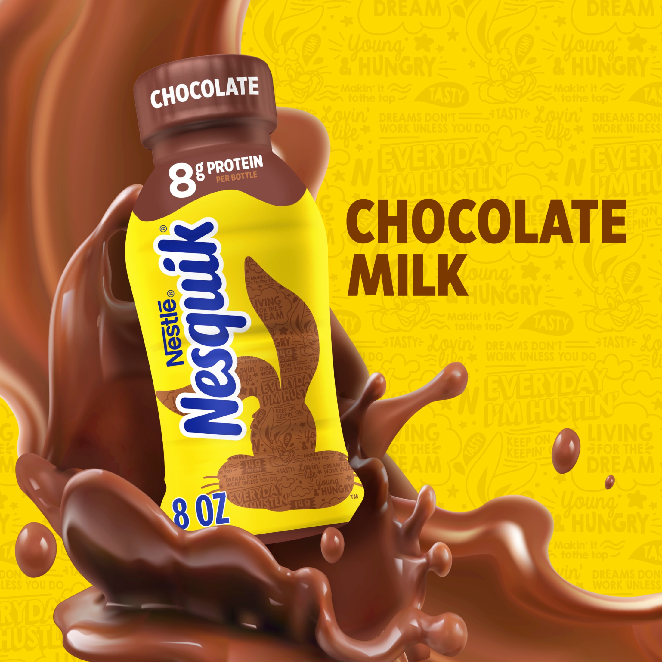 Nesquik Chocolate Milk, Ready to Drink, Low-fat Milk, 12 Bulk Pack, 8 fl oz Bottles thumbnail 2