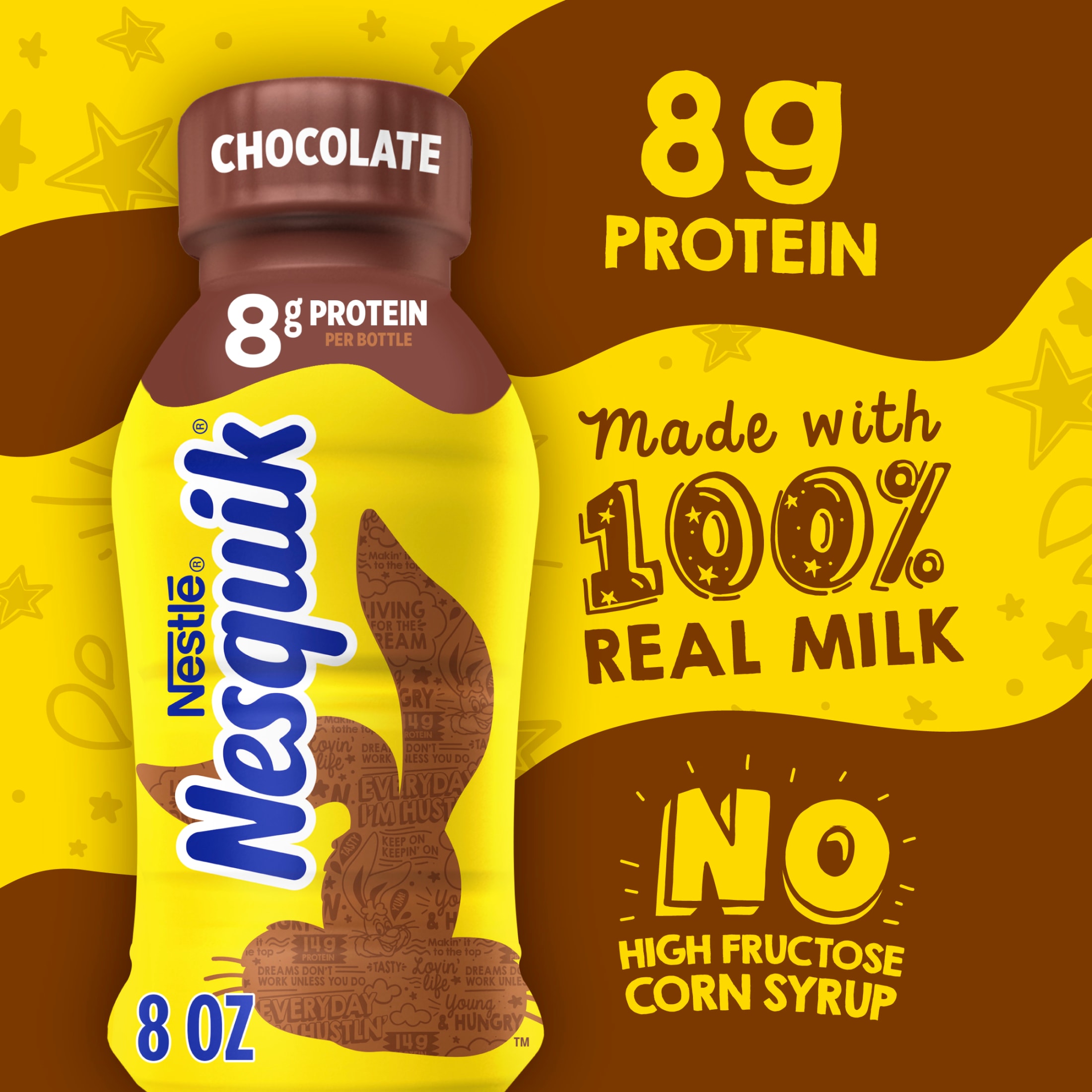 Nesquik Chocolate Milk, Ready to Drink, Low-fat Milk, 12 Bulk Pack, 8 fl oz Bottles thumbnail 3