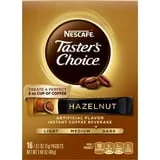 NESCAFE Taster's Choice Hazelnut Flavored, Medium Dark Roast Instant Coffee Single Serve Packets, 16 Count