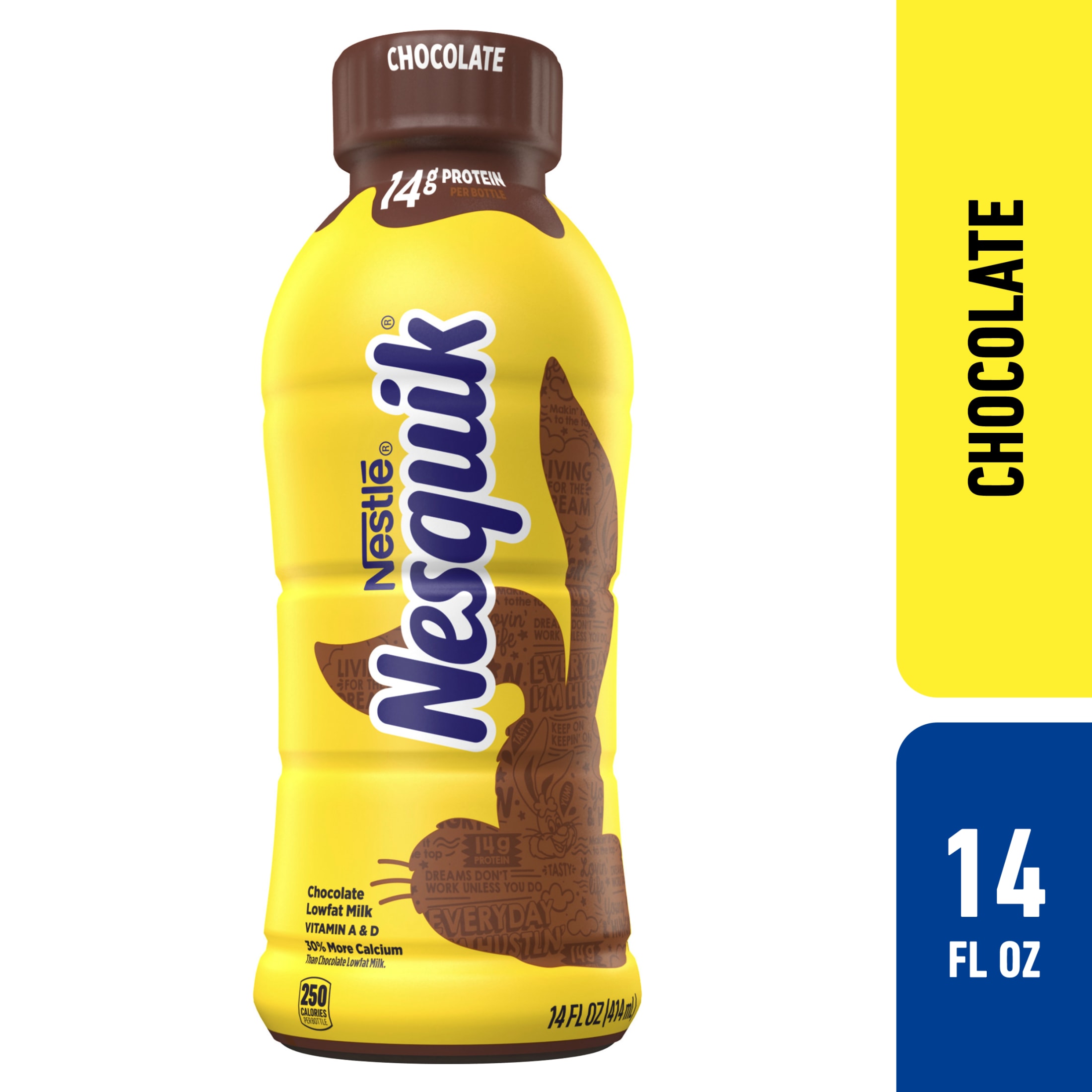 Nesquik Chocolate Low-fat Milk, Ready to Drink Low-fat Milk, Breakfast Drink, 14 fl oz