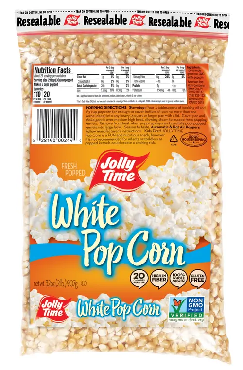 Jolly Time White Popcorn Kernels, 32 Oz. Bag thumbnail 3