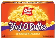 JOLLY TIME Blast O Butter Microwave Popcorn, 24 Ct (3.2 oz. Bags) Gluten-Free