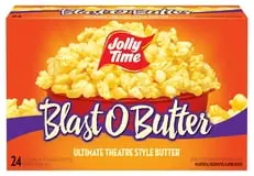 JOLLY TIME Blast O Butter Microwave Popcorn, 24 Ct (3.2 oz. Bags) Gluten-Free