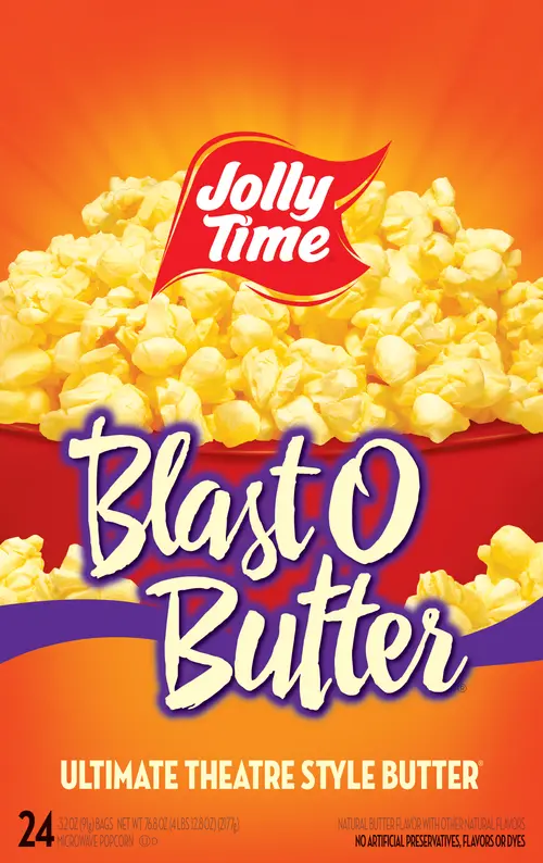 JOLLY TIME Blast O Butter Microwave Popcorn, 24 Ct (3.2 oz. Bags) Gluten-Free thumbnail 2