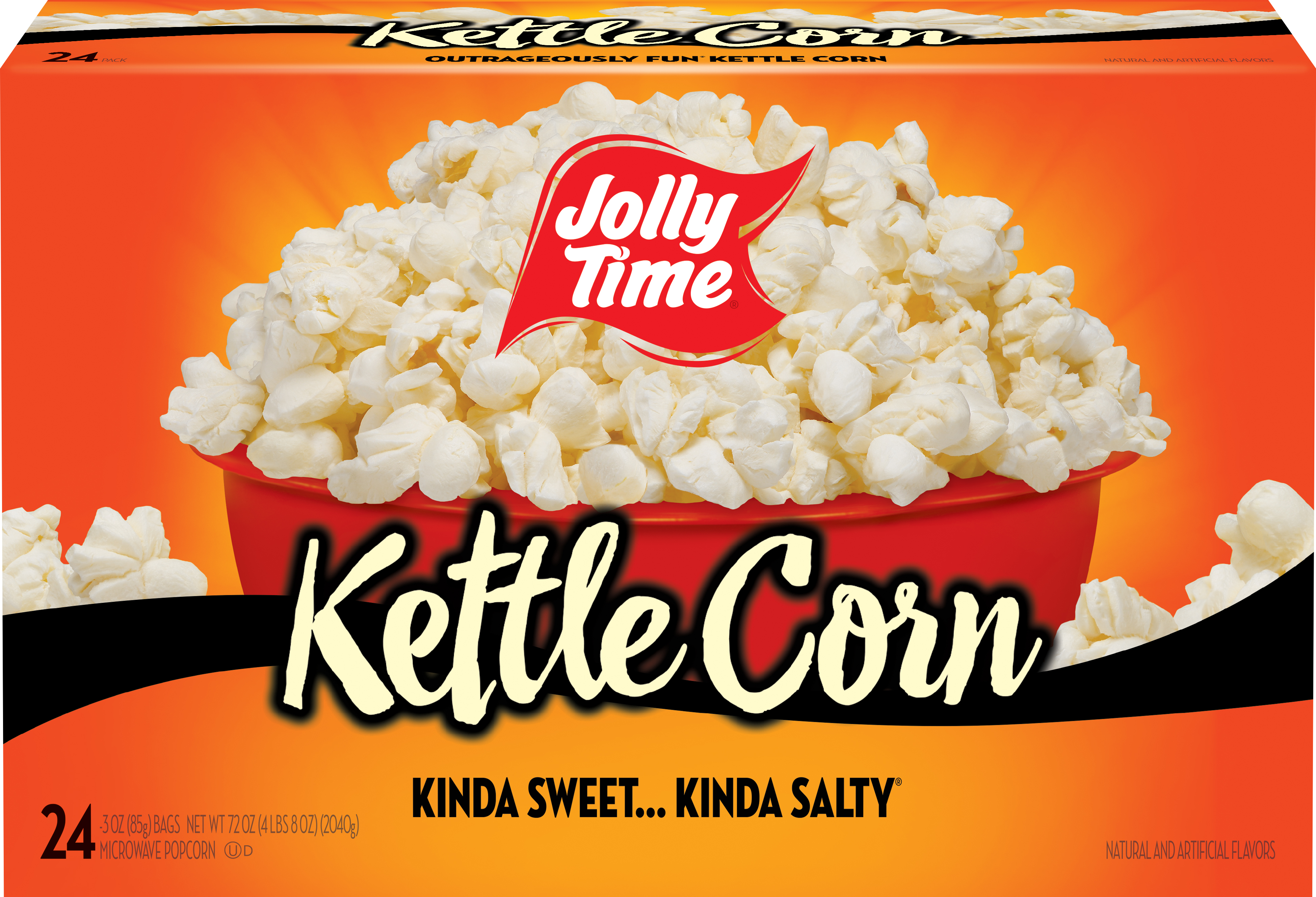JOLLY TIME Kettle Corn Microwave  Popcorn, 24 Ct (3 oz. Bags) Gluten-Free