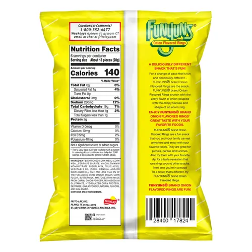 Funyuns Onion Flavored Rings Snack Chips 5.75 oz Bag thumbnail 2