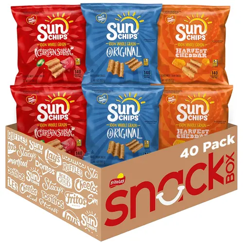 SunChips Multigrain Chips Variety Pack, 1 oz Bags, 40 Count