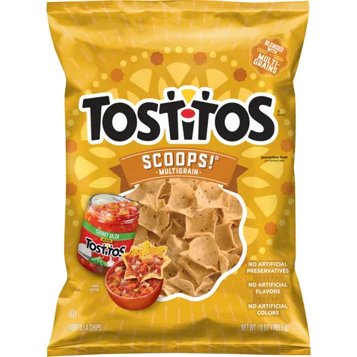 Tostitos Scoops! Tortilla Chips Multigrain, 10 oz Bag