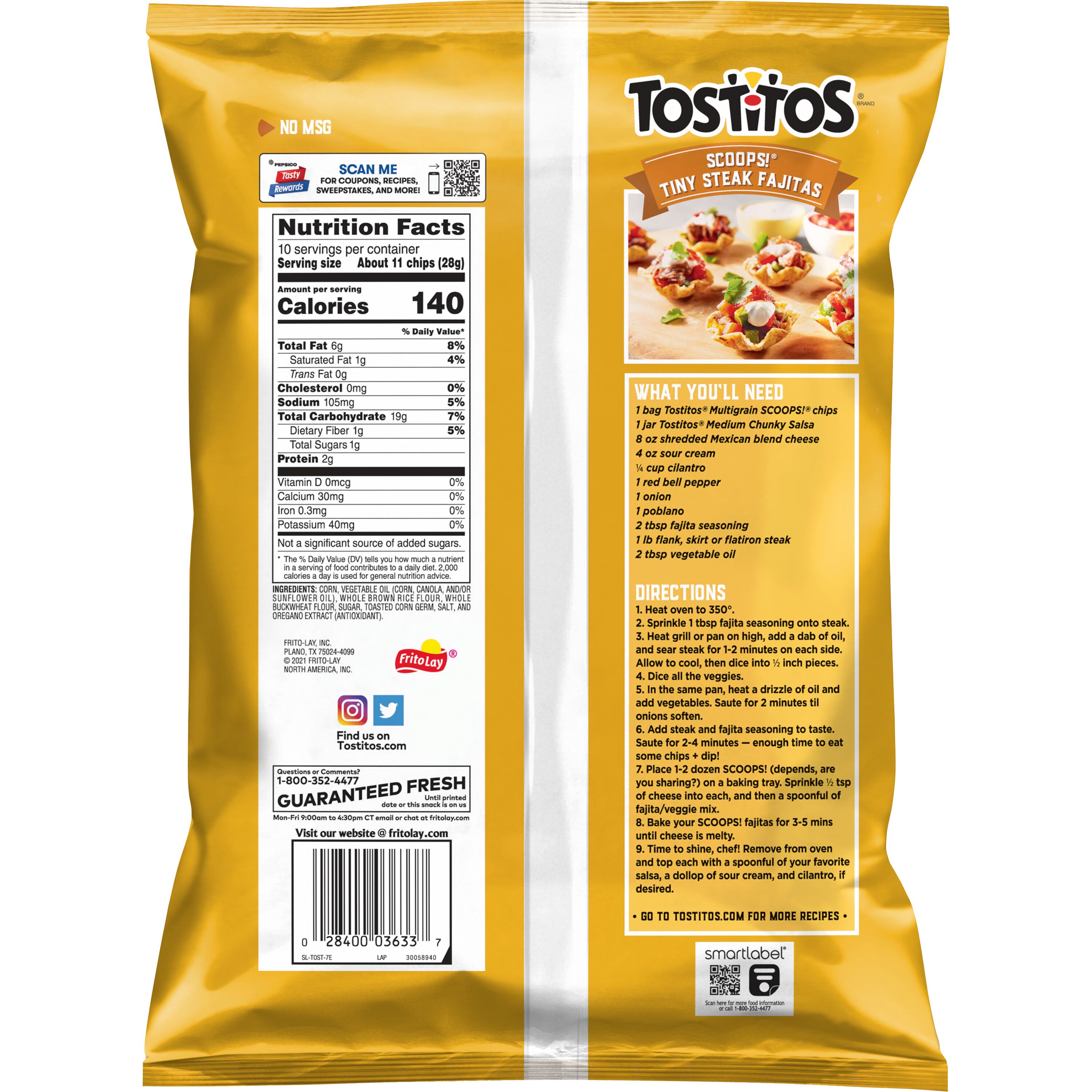 Tostitos Scoops! Tortilla Chips Multigrain, 10 oz Bag thumbnail 3