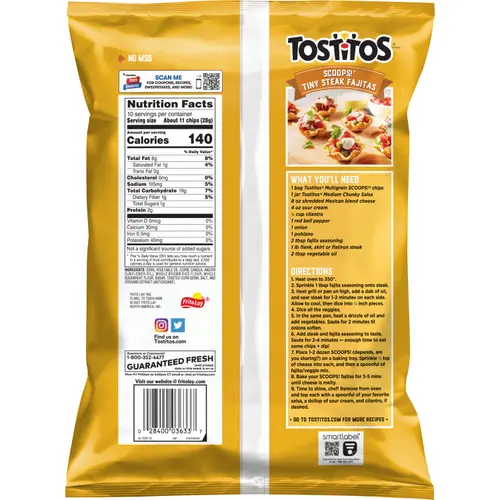 Tostitos Scoops! Tortilla Chips Multigrain, 10 oz Bag thumbnail 3
