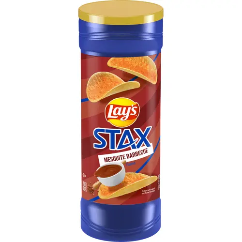 Lay's Stax Potato Crisps Mesquite Barbecue Flavored 5.5 Oz, Canister