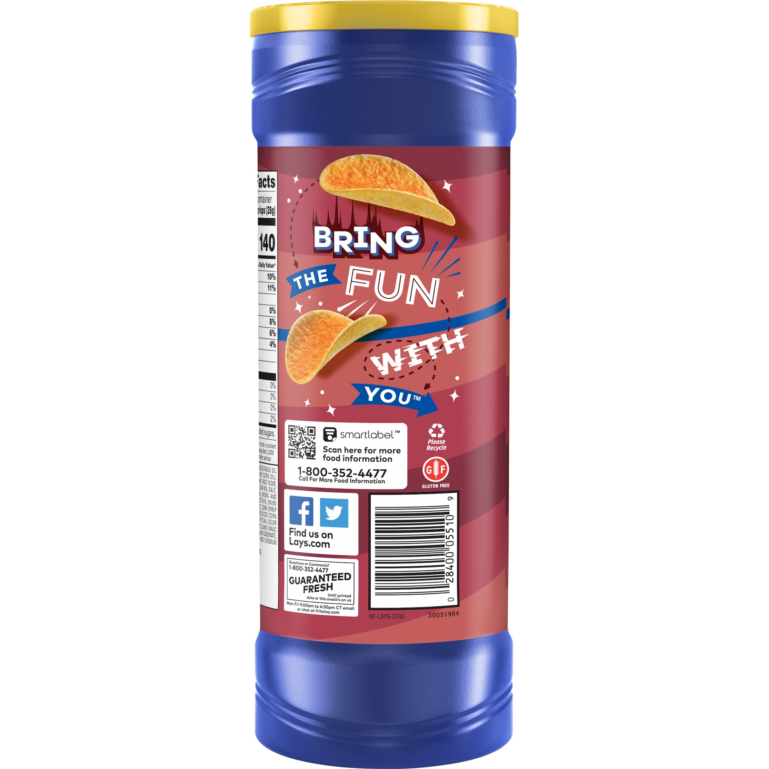 Lay's Stax Potato Crisps Mesquite Barbecue Flavored 5.5 Oz, Canister thumbnail 3