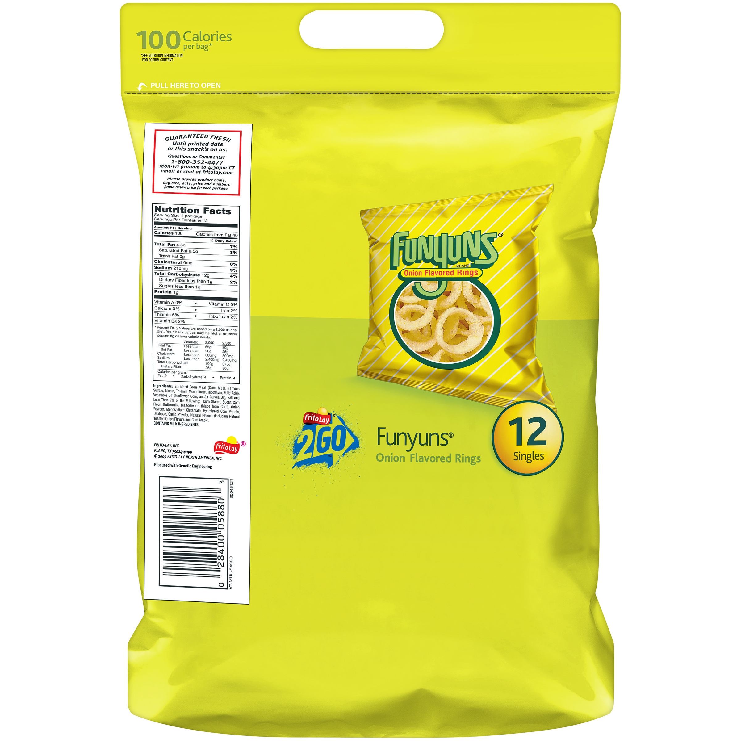 Funyuns Original Onion Flavored Rings Snack Chips, 0.75 oz Bags, 12 Count Multipack thumbnail 2