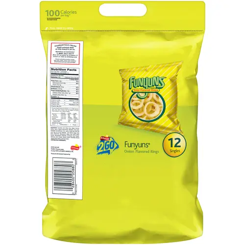 Funyuns Original Onion Flavored Rings Snack Chips, 0.75 oz Bags, 12 Count Multipack thumbnail 2