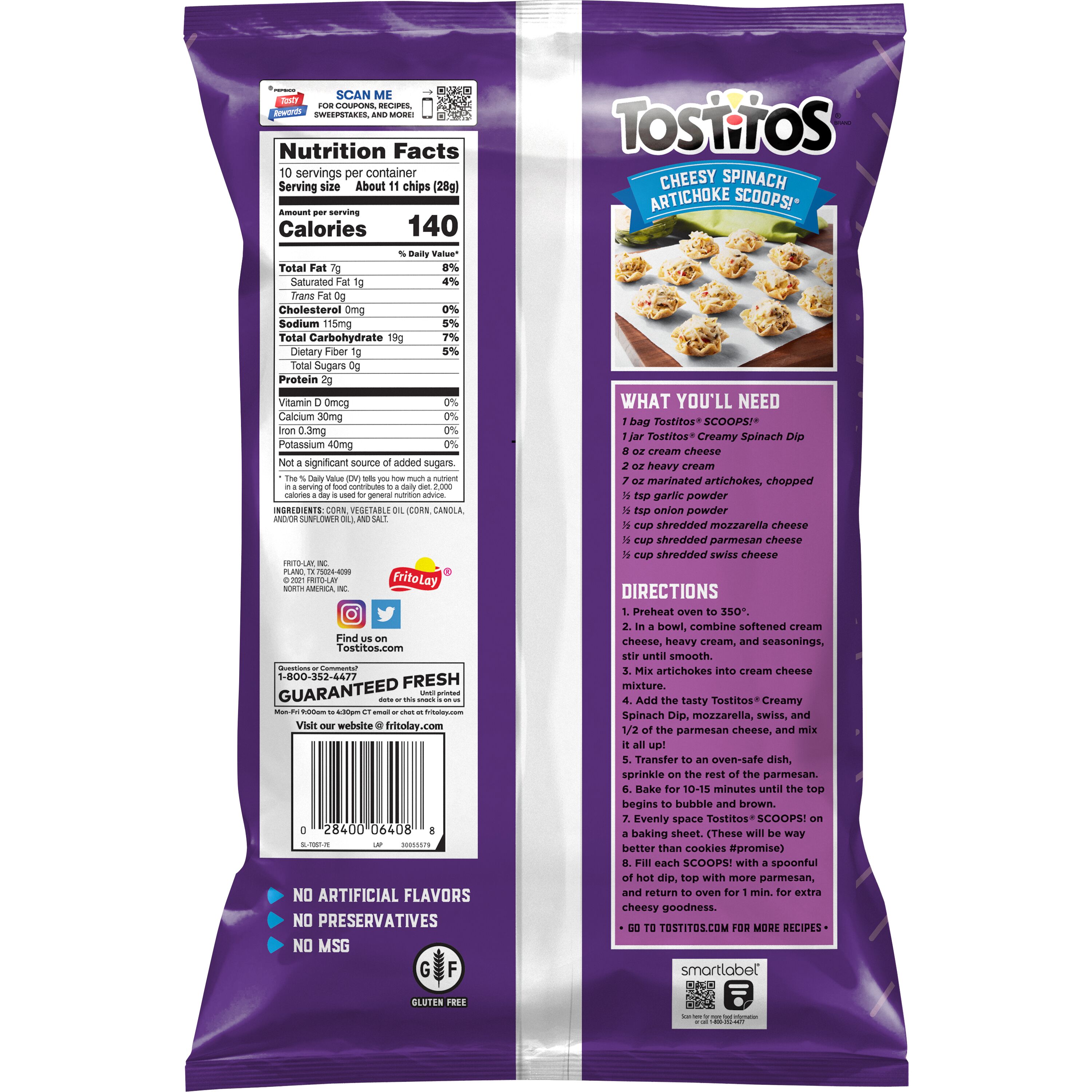 Tostitos Scoops Original Tortilla Chips, 10 oz, Plastic Bag thumbnail 4